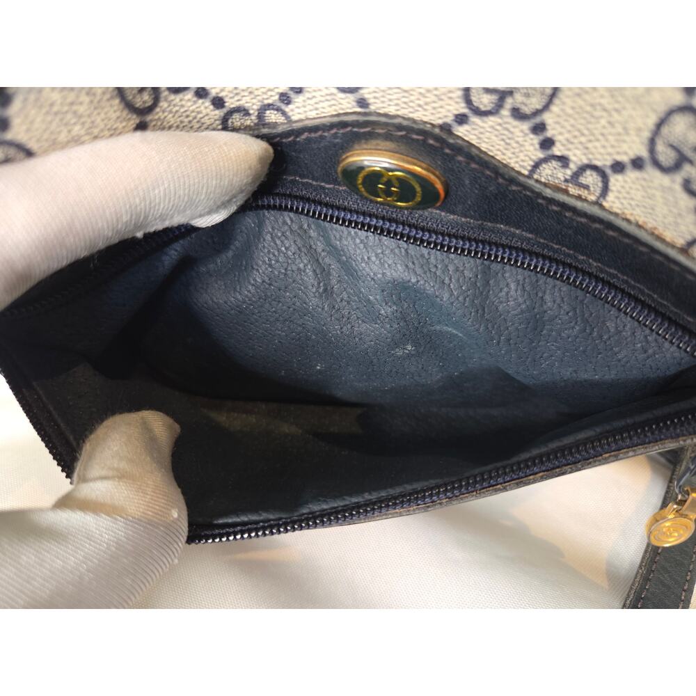 Gucci Vintage GG Supreme Crossbody Bag Navy Web Stripe Ophidia Bag Italy - Picture 7 of 15